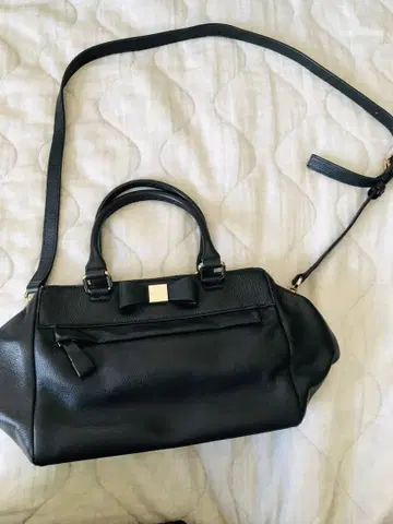 케이트 스페이드 가죽 숄더 백 블랙 리본