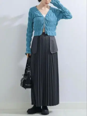 BEAMS Ray BEAMS 아웃포켓 플리츠 스커트