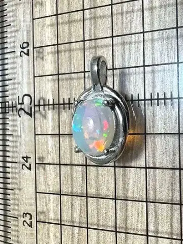 실버 오팔 목걸이 탑