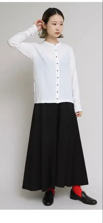 iki 플레어 롱 스커트 블랙