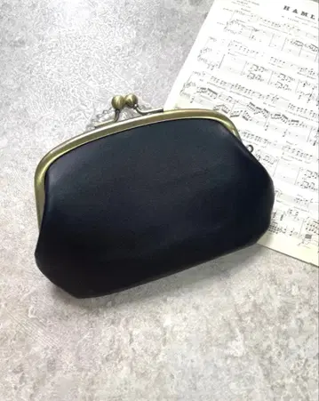 모자 가마구치 미니 지갑 소가죽 블랙