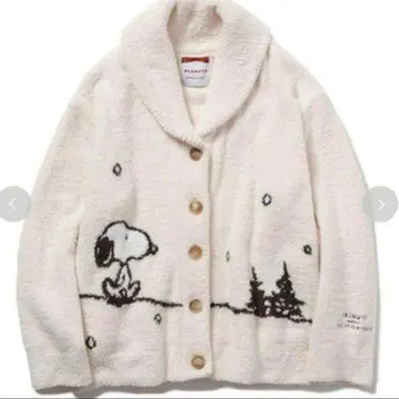 젤라또피케 스누피 패널 자카드 숄 가디건