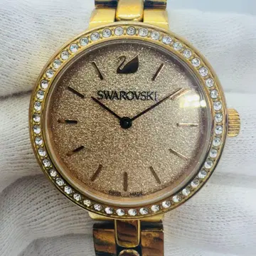 SWAROVSKI 스와로브스키 큐빅 골드 손목시계