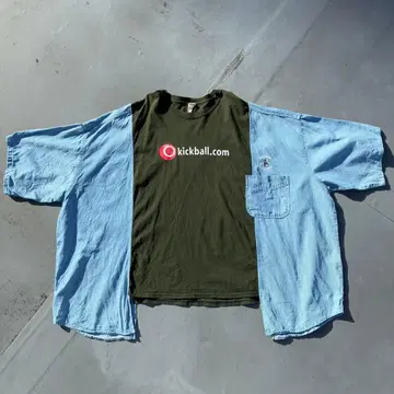 GILDAN 디자인 구제 의류 도킹 재구축 절개 티셔츠 1점 한정 레어