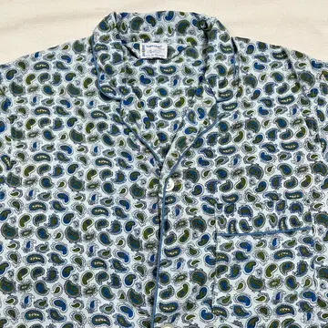 60s 70s Towncraft 페이즐리 무늬 코튼 파자마 셔츠