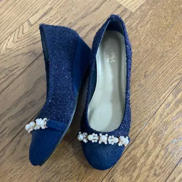 [ 새상품급 ] 22.0cm 에스페란자 네이비 트위드힐