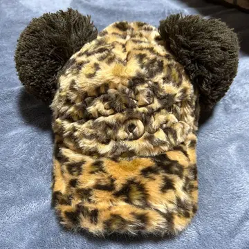 디즈니 레오파드 무늬 귀도리 모자 미키