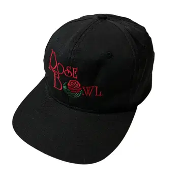 ROSE BOWL 6패널 캡 블랙 장미 자수 스냅백