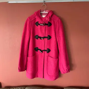 miia schon 핑크 더플 코트 후드 부착