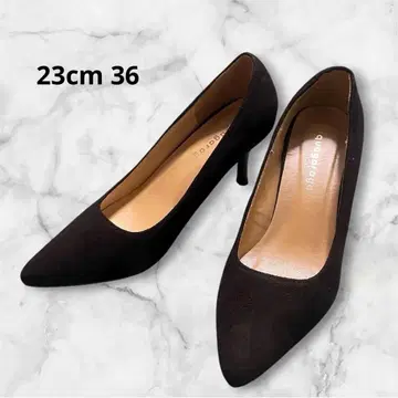 새상품급 23cm 블랙 스웨이드 스틸레토 하이힐