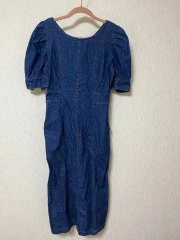 데님 반팔 미니 원피스