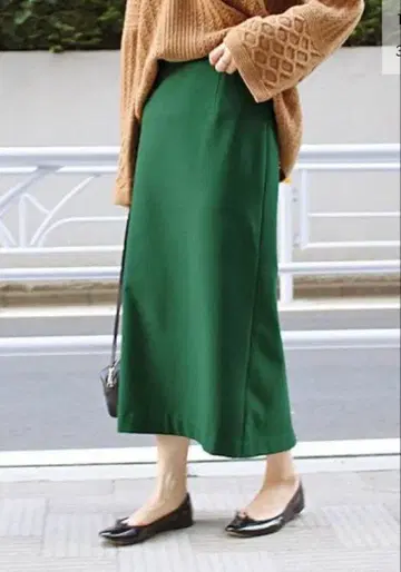 IENA 조젯 롱 타이트 스커트 34 그린
