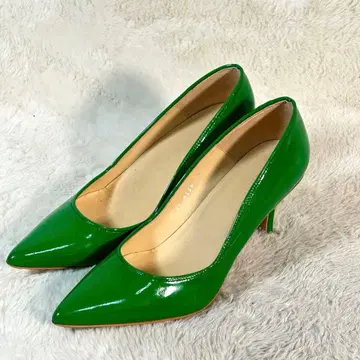 [ THE Shinzone ] 그린 에나멜 스틸레토 하이힐