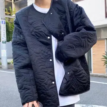 2WAY LEAF PATTERN QUILTING COAT