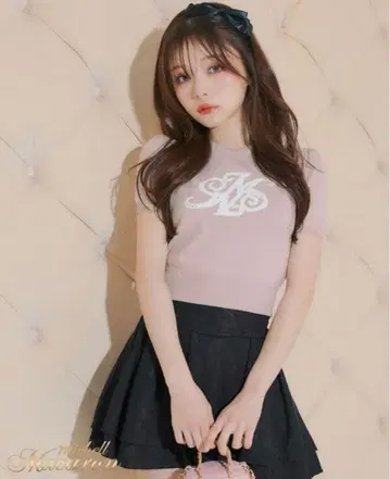 미셸 마카롱 MM 로고 니트 상의