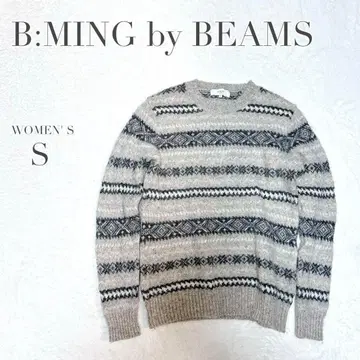새상품급 [ 비밍 바이 빔즈 ] 울 니트 스웨터 아가일 무늬 빅