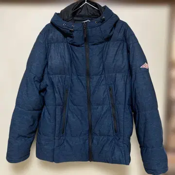 BEAR 후드 부착 다운 자켓 네이비