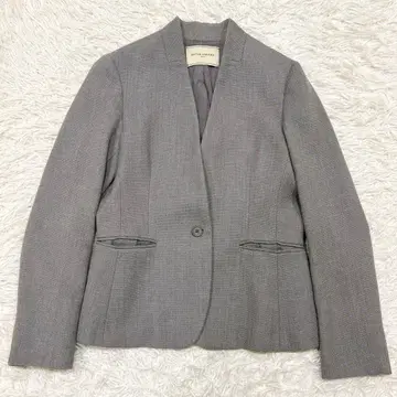 유나이티드 애로우즈 노카라 자켓 트위드 그레이 사이즈 38