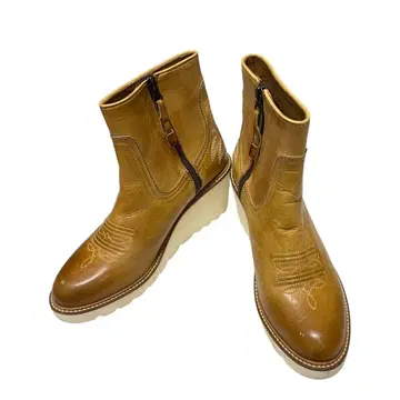 루케세 (Lucchese) 웨스턴 부츠 통굽 웨지솔 23.5cm