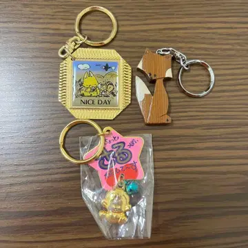 팬시 그림 기념품 키링 헤이세이 레트로 동물 홋카이도 닛코 여우 3종