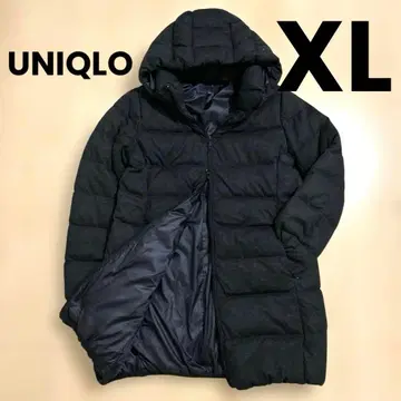 유니클로 다운 페더 롱 코트 차콜 그레이