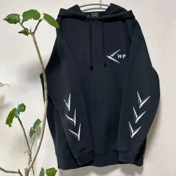 WP 로고 블랙 후드티