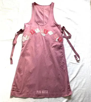 핑크하우스 오버롤 스커트 와펜 핑크