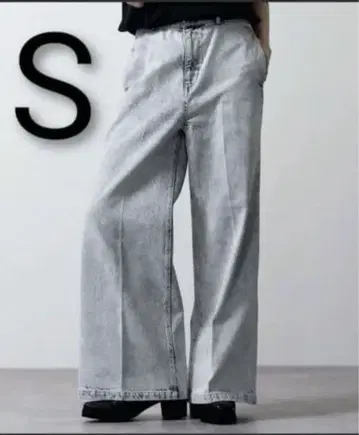 [CLEL] 빈티지 디자인 플레어 데님 팬츠 화이트 계열 S 사이즈