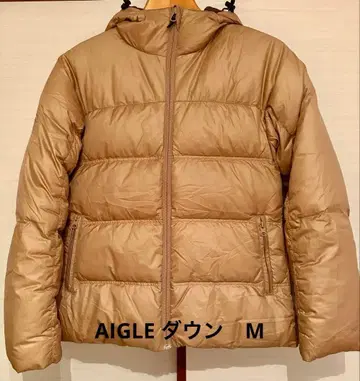 AIGLE 베이지 다운 M 후드