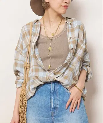 Vi/Li 체크 와시 셔츠