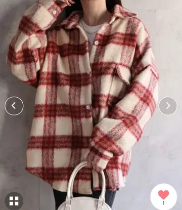 CREARE -LINO- 기모 샤기 체크 빅 실루엣 셔츠 자켓