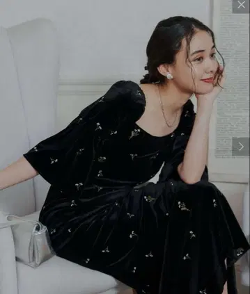 Kastane velour bell sleeve dress 포멀