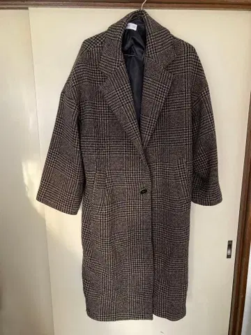 Mango 체크 무늬 오버 사이즈 체스터 코트 US S size