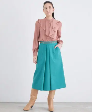 아나이 터콰이즈 박스 스커트 XS