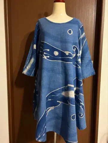 [ 사마 사마 ] 네이비 나염 튜닉 원피스