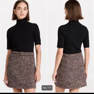 Theory 띠어리 도킹 원피스 리브 니트 트위드