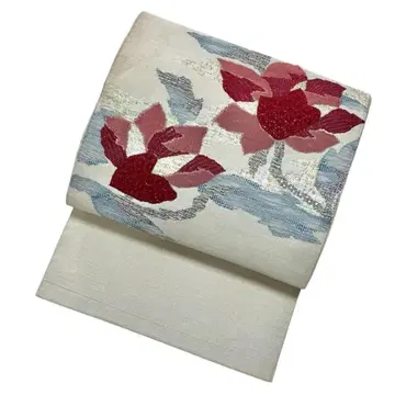 나고야 오비  조각 패치워크 꽃무늬 남은 실 직조 NO-1386