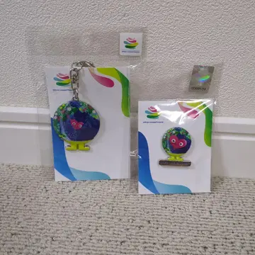 요코하마 만박 EXPO2027 뚱땅뚱땅 키링과 핀 배지 세트