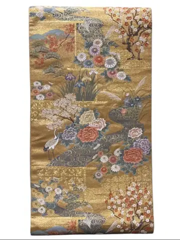 7551 후쿠로 오비 (순수 실크) 나가시마 나리 오리모노