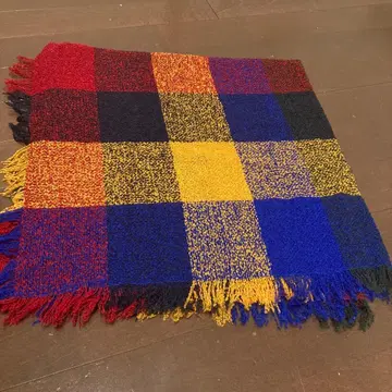 컬러풀 체크 무늬 스톨