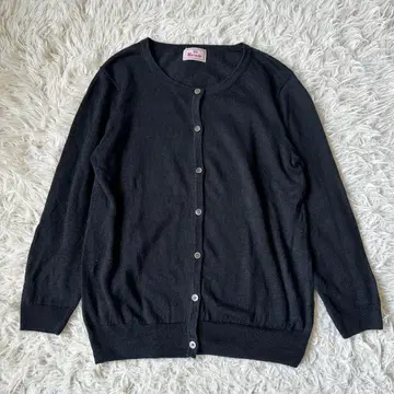 마오메이드 린넨 100% 가디건 7부 소매 블랙