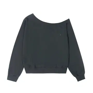 Letterfrommoon 다크 그레이 오프숄더 맨투맨