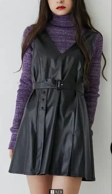 11/10까지 판매 [jouetie] 인조 가죽 점프 스커트