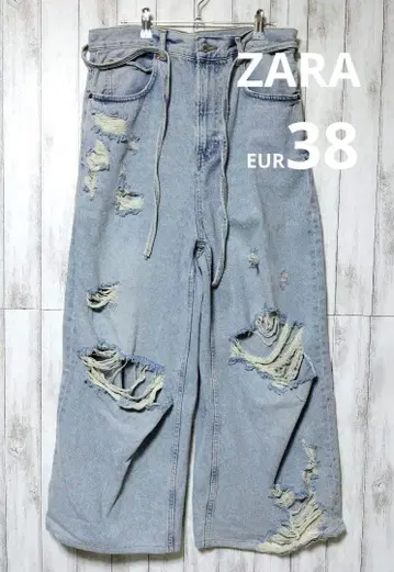 ZARA 남성용 데미지 배기 데님 팬츠 EUR 38