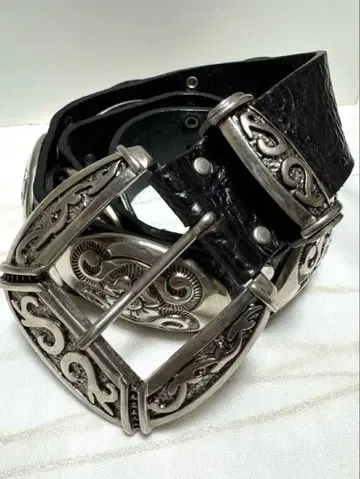 NANNI 난니 콘초 스터드 악어 엠보싱 벨트 이탈리아제 80/32