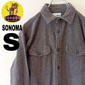 USA 구제 의류 SONOMA 플란넬 셔츠 S 그레이