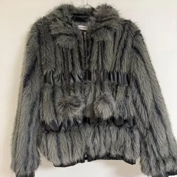 LAGUA GEM 퍼 자켓 그레이