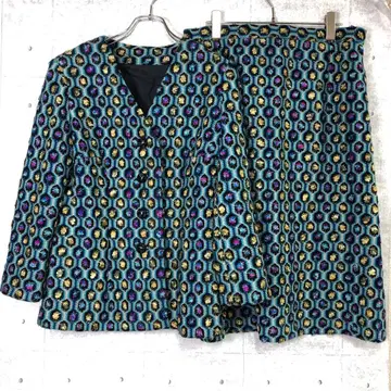 쇼와 레트로 컨트리 구제 의류 자카드 스팽글 올 패턴 셋업