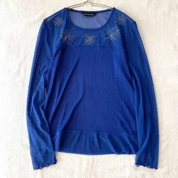 [이탈리아] 티셔츠 비쥬 소매 끝 메로우 크루넥 비침 일본제 11