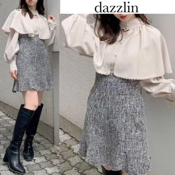 다즐린 니지산지 콜라보 클래시컬 케이프 디자인 블라우스